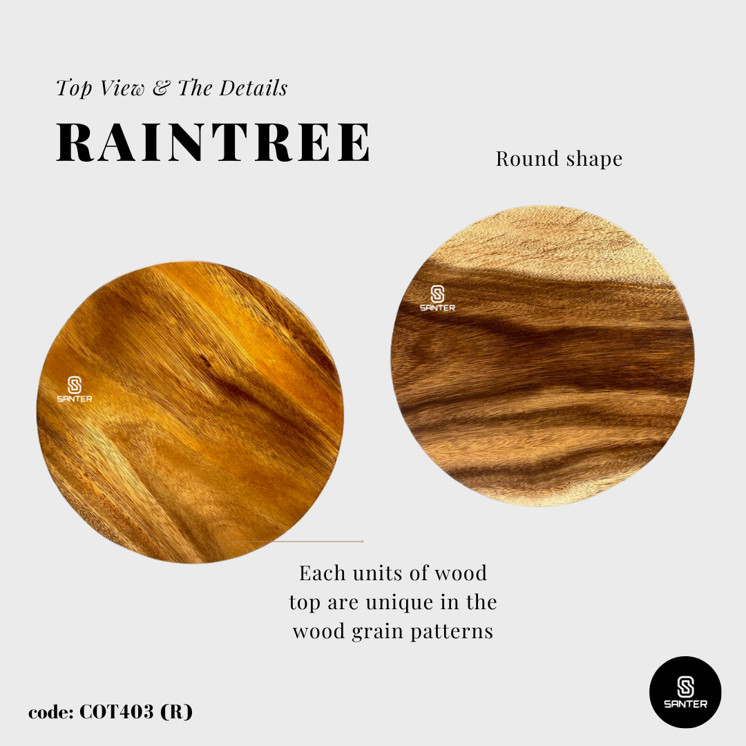 COT403. Chengal Emas or Raintree Solid Wood Round Stool / Chair / Side Table / Coffee Table