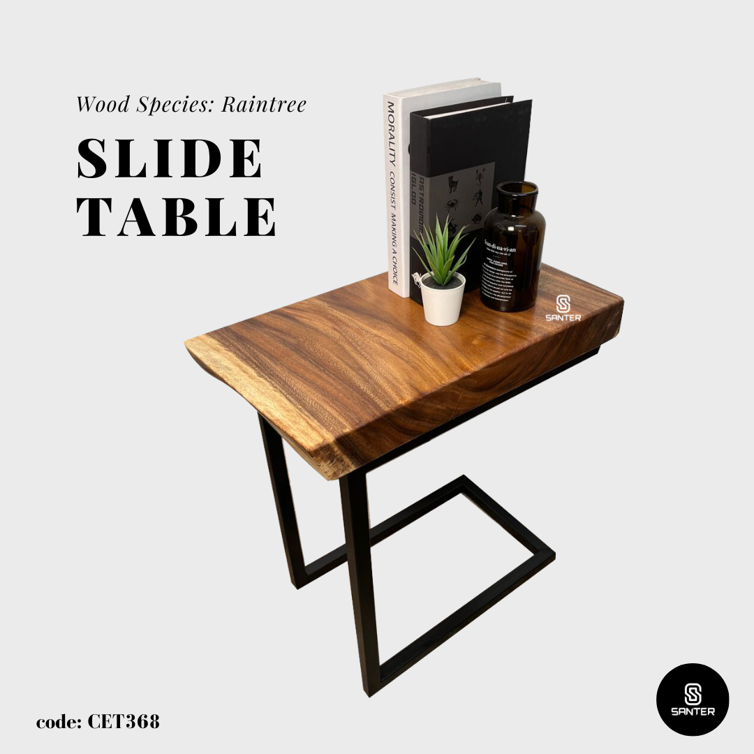CET368. Raintree Solid Wood Sofa Sliding Table / Side Table / Coffee Table