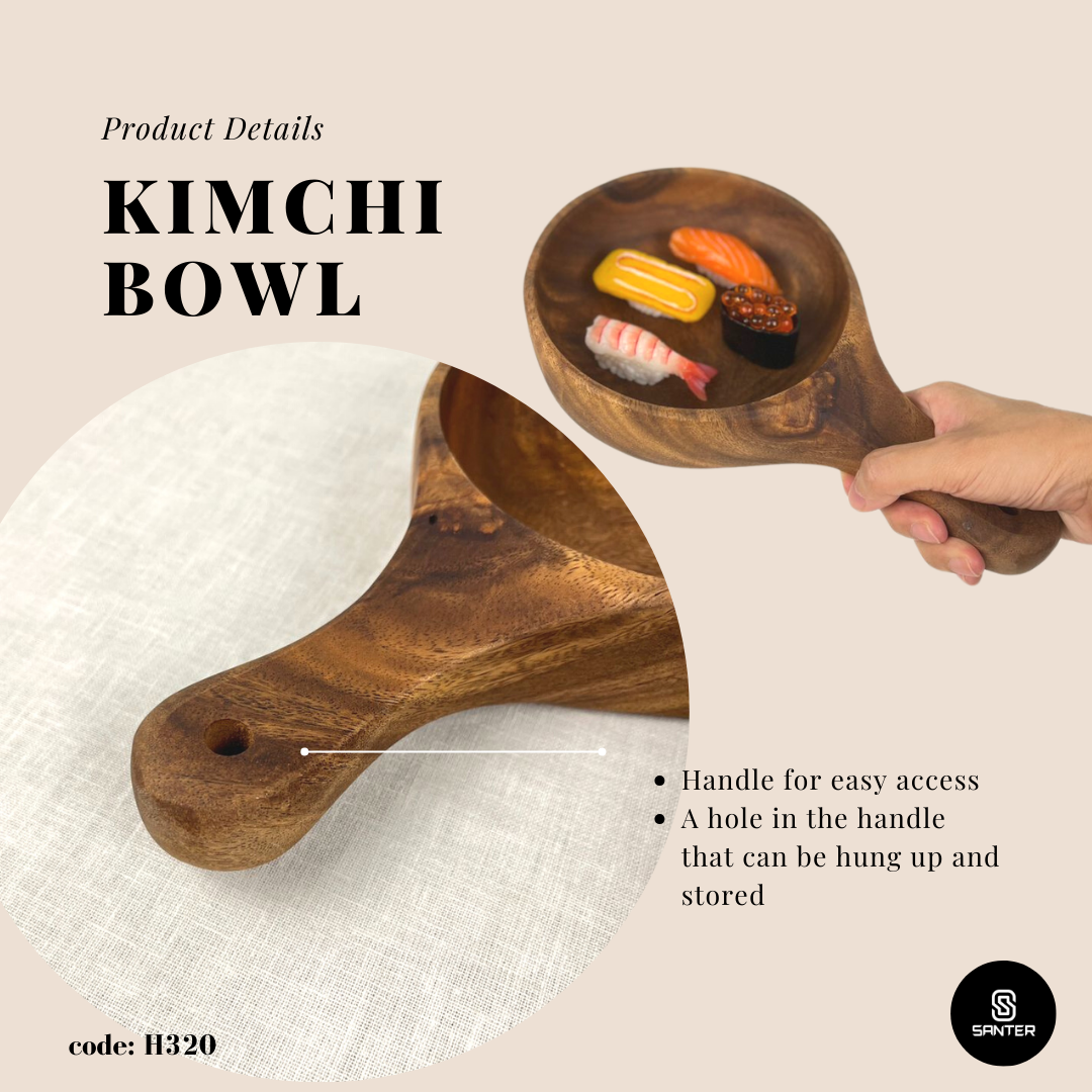 H320. Acacia Wood Kimchi Bowl/ Wooden Bowl/ Camping Bowl