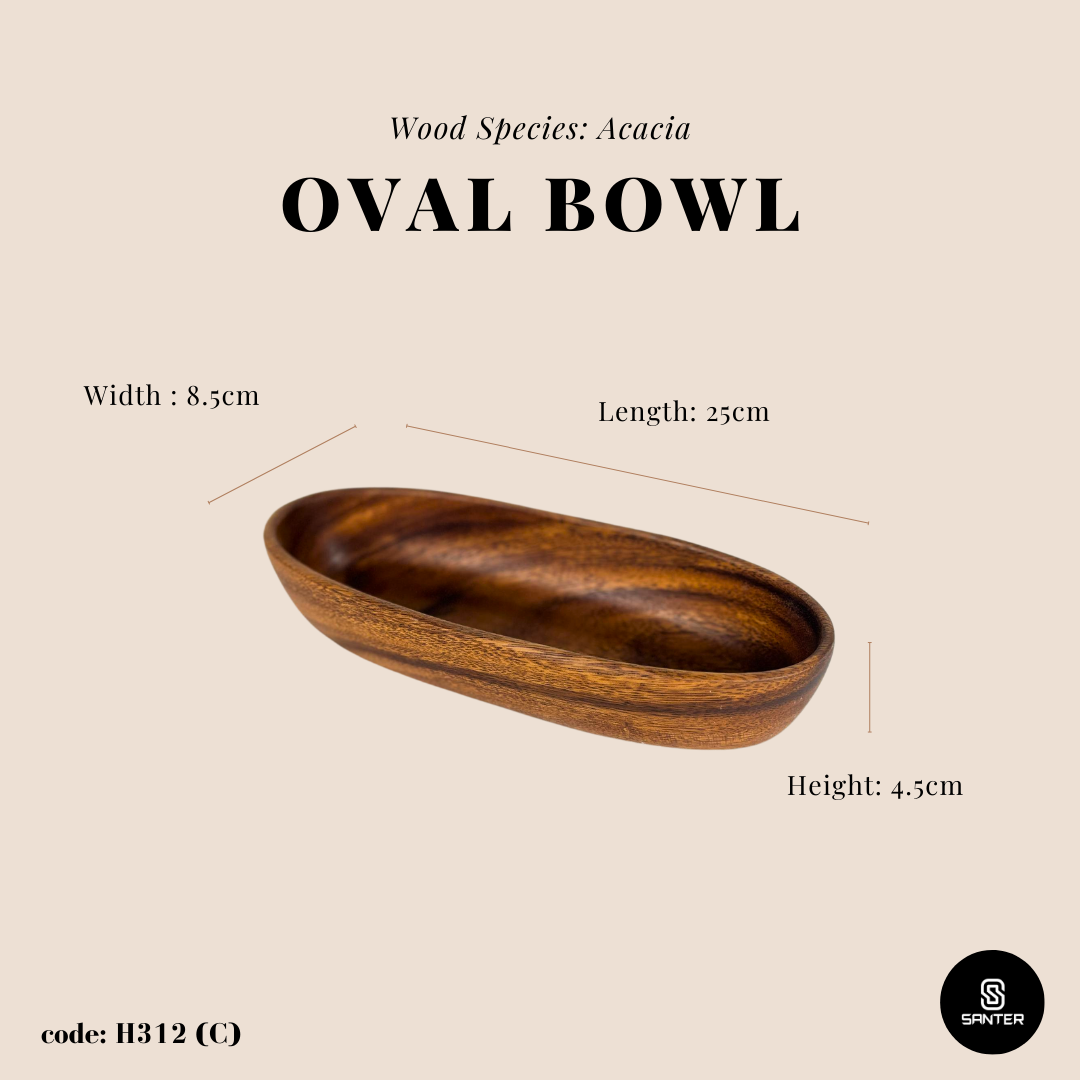 H312. Acacia Wood Compartment Bowl/ Snacks Bowl/ Wooden Bowl