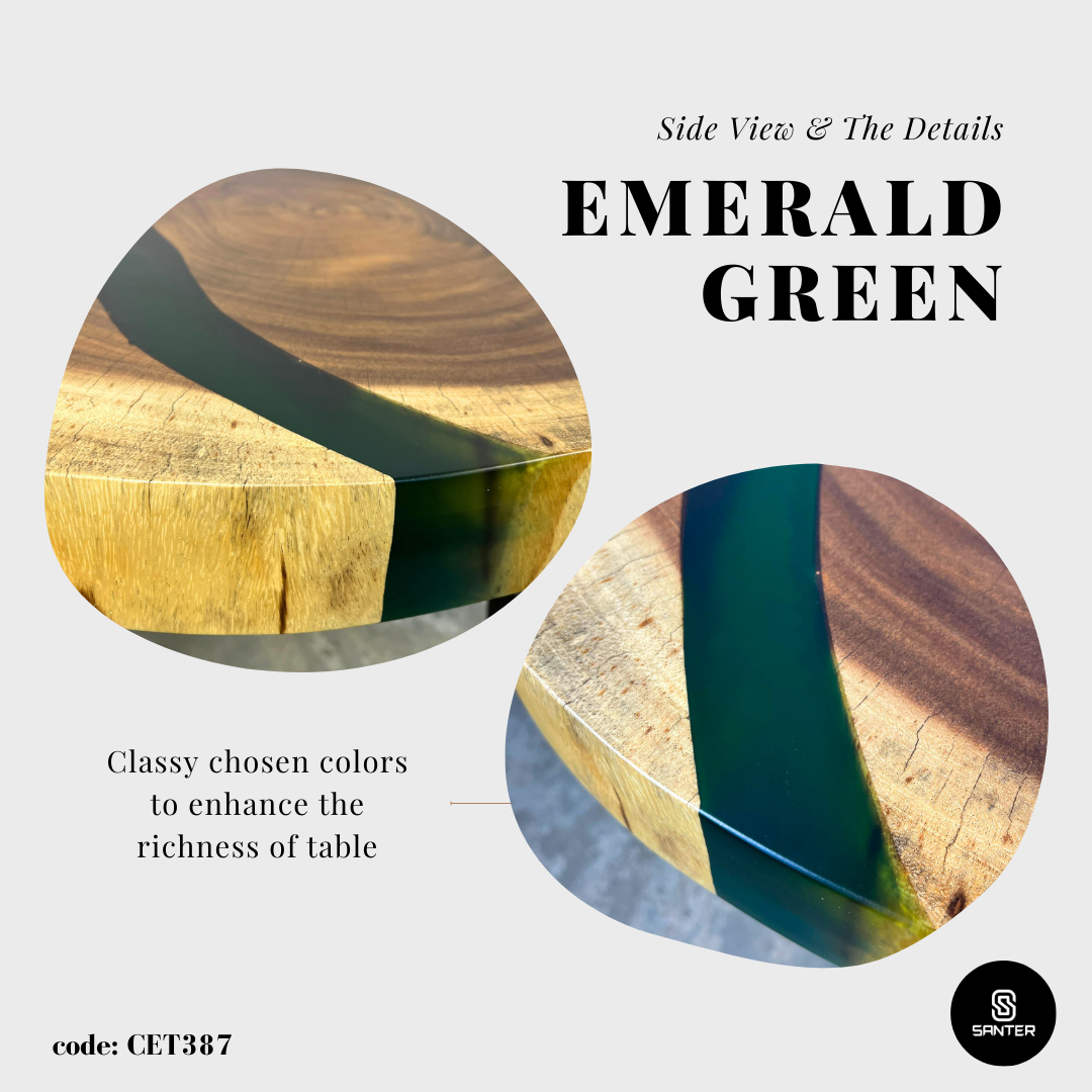 CET387. Raintree Solid Wood Tea Table / Coffee Table (Emerald Green)