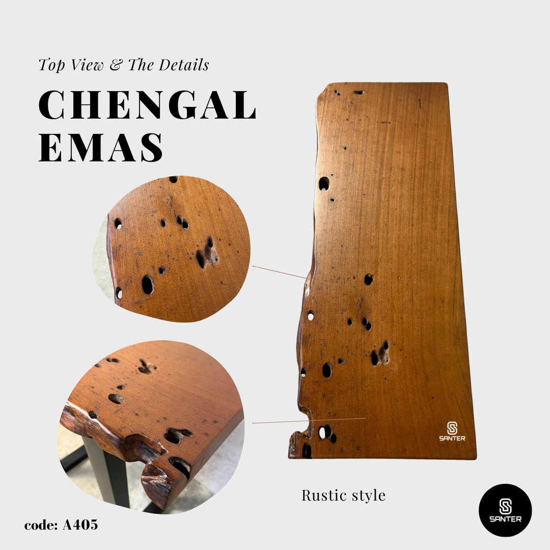 A405. Chengal Emas Solid Wood Console Table / Bar Table