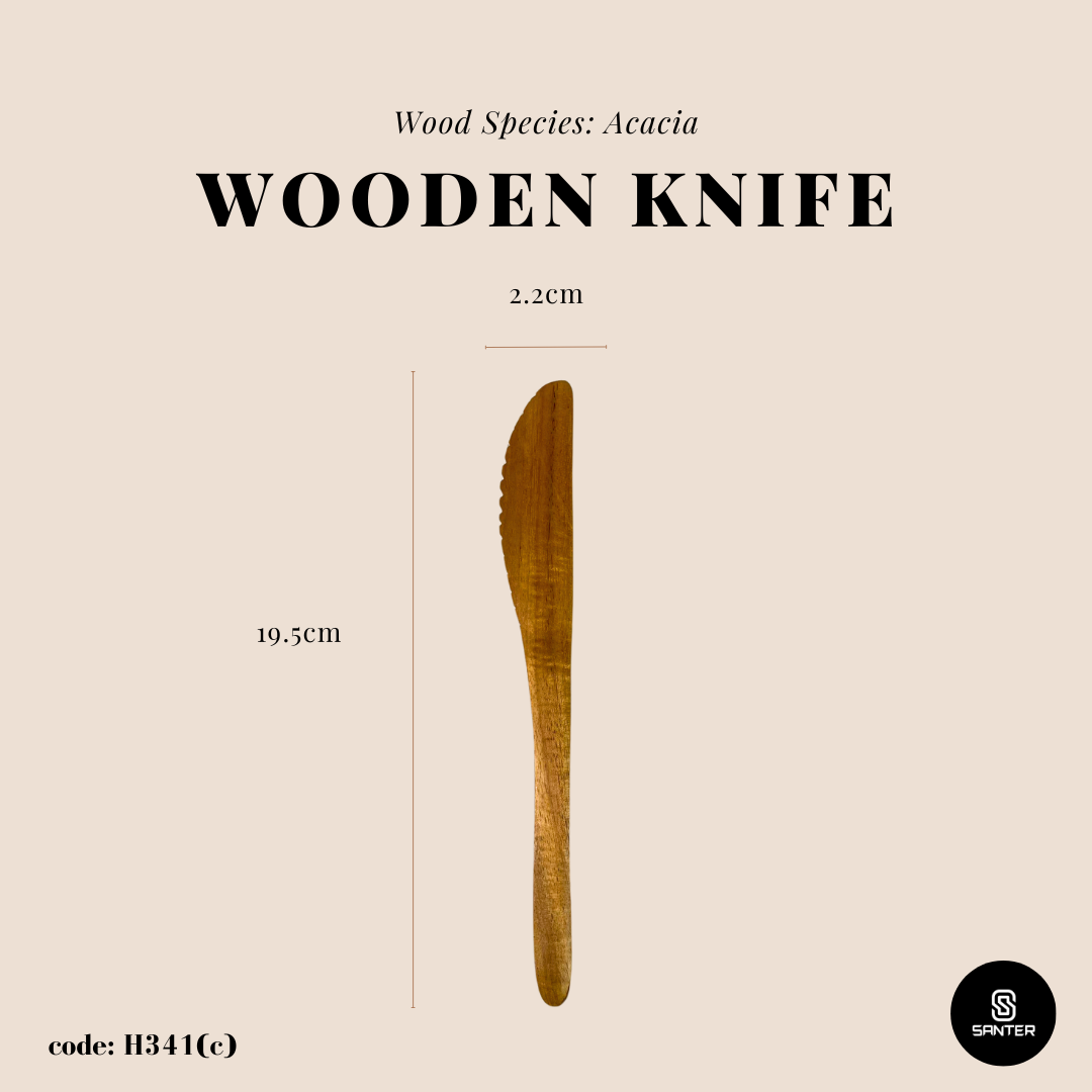 H341. Acacia Wood Cutlery Set / Wooden Spoon / Wooden Fork / Wooden Knife / Wooden Cutlery