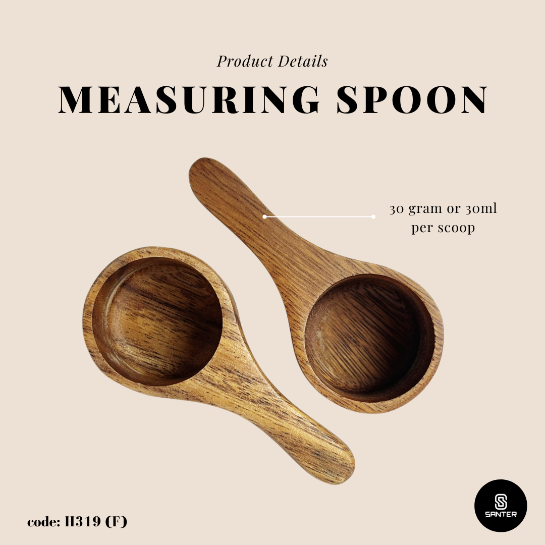 H319 (F). Acacia Wood Wooden Coffee Spoon / Tea Spoon / Wooden Coffee Ground Spoon / Measuring Spoon