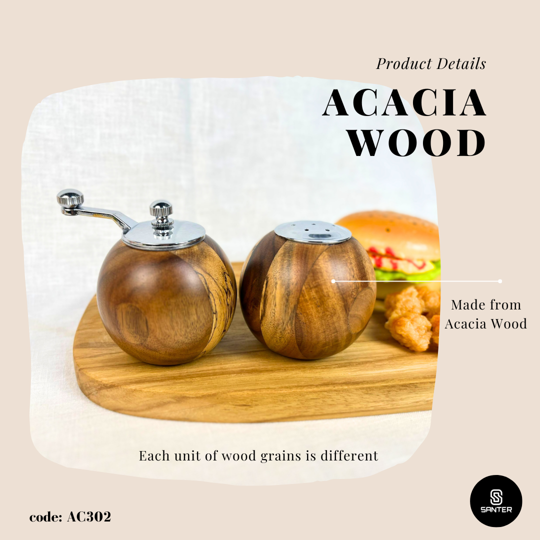AC302. Acacia Wood Cooking Salt & Pepper Grinder / Salt & Pepper Mills Shaker