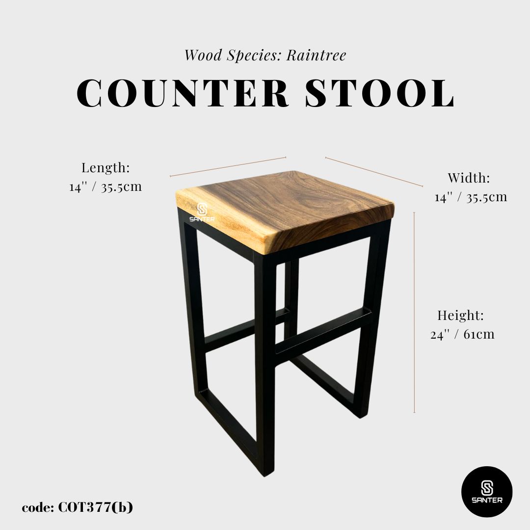 COT377. Raintree Solid Wood Stool/ Chair/ Side Table/ Wooden Pedestal/ Bar Stool/ Counter Stool/ Dining Stool