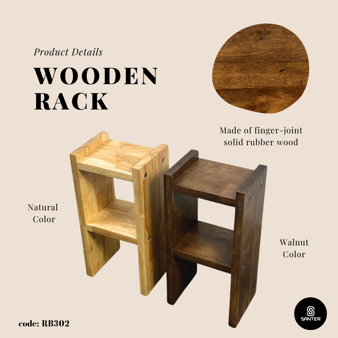 RB302. Solid Rubber Wood Kitchen Storage Rack / Multi-Tier Rack / Multipurpose Rack / Wooden Rack / Plant Pot Rack