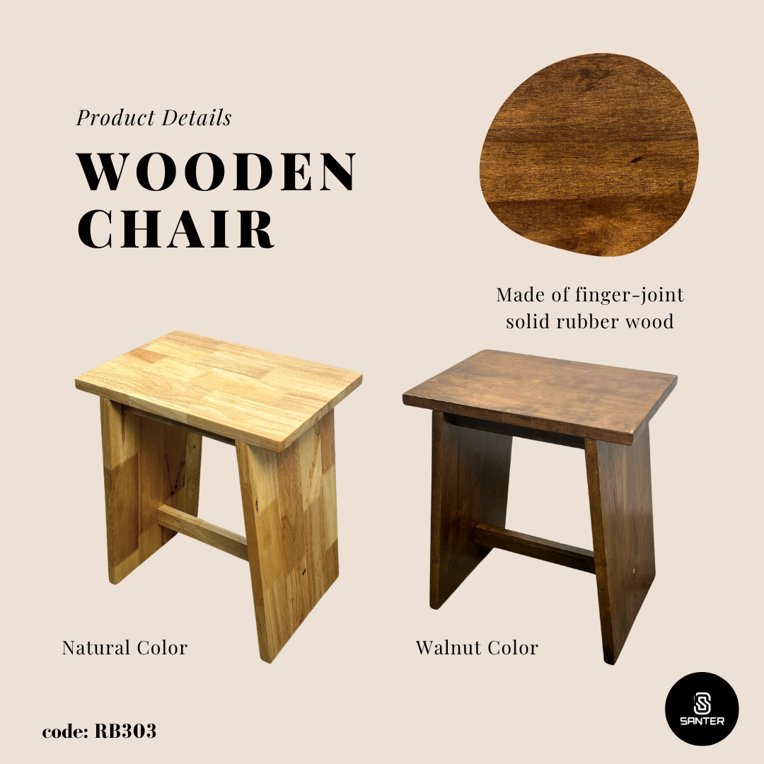 RB303. Solid Rubber Wood Chair/ Wooden Chair/ Side Table/ Wooden Stool