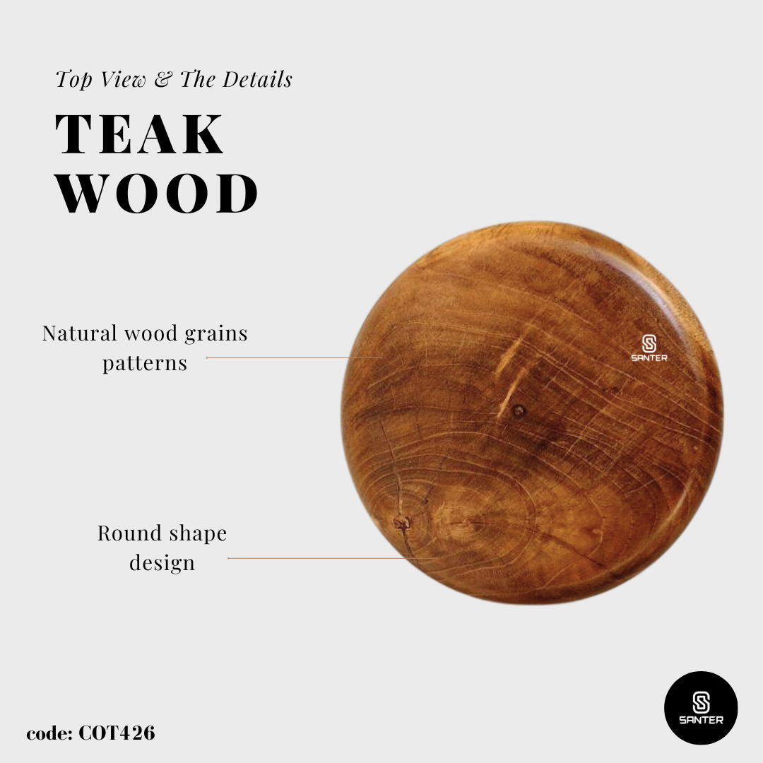 COT426. Teak Wood Artistic Pedestal/ Wooden Pedestal/ Wooden Decor / Mini Wooden Stump / Mini Wooden Stool / Plant Stool