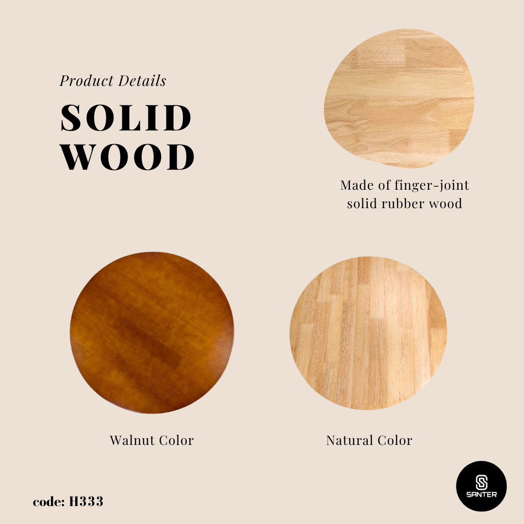 H333. Solid Rubber Wood Coffee Table