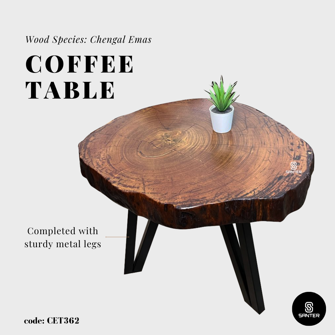 CET362. Chengal Emas Solid Wood Coffee Table/ Sofa Table