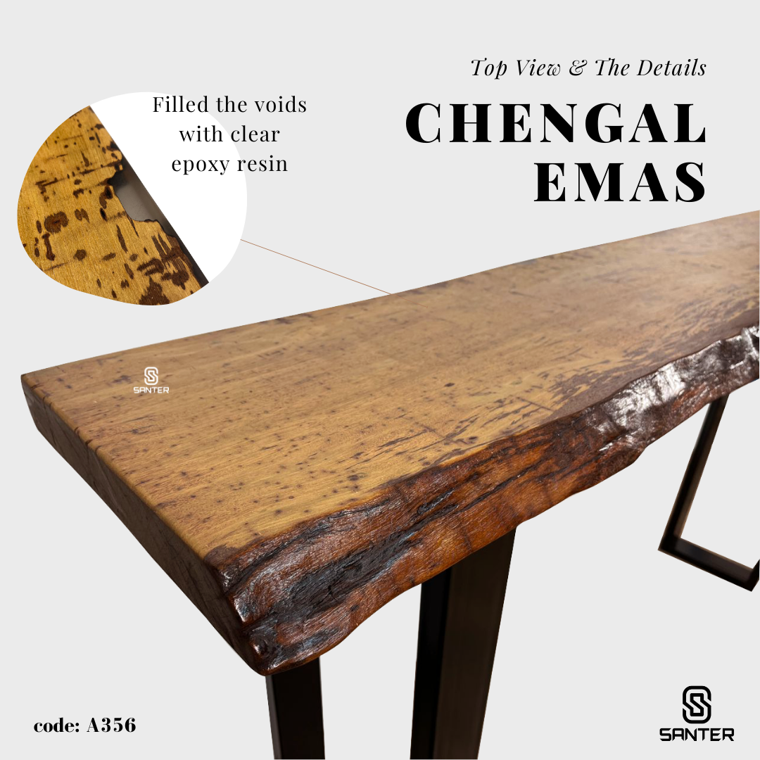 A356. Chengal Emas Solid Wood Bar Table / Console Table