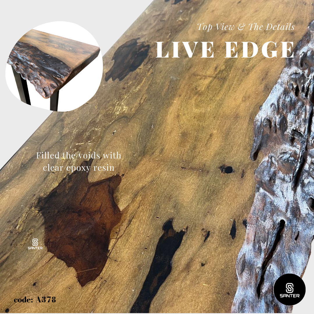 A378. Chengal Emas Solid Wood Bar Table / Console Table