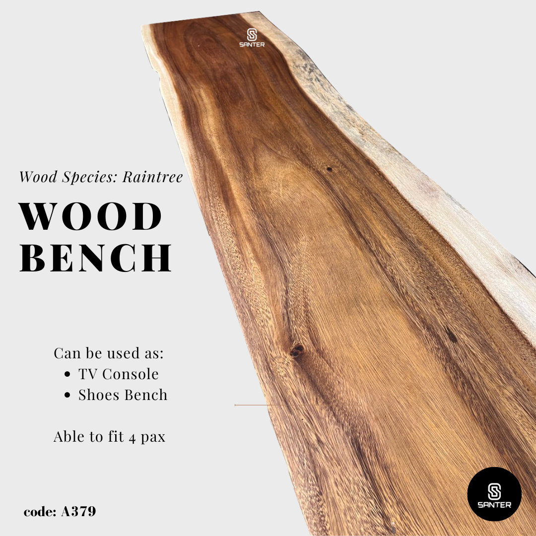 A379. Raintree Solid Wood Bench / TV Console / Shoe Bench