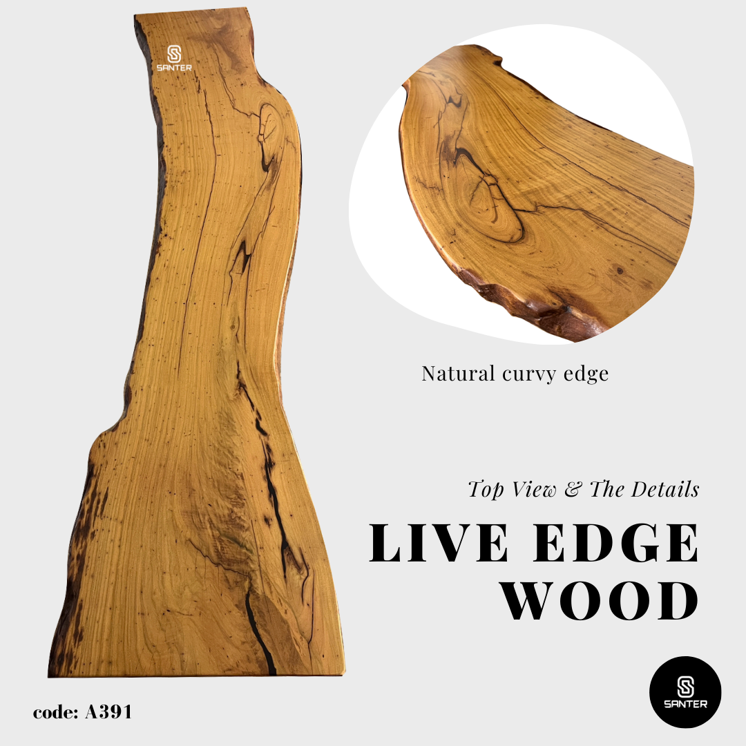 A391. Chengal Emas Solid Wood Rustic Bar Table / Console Table