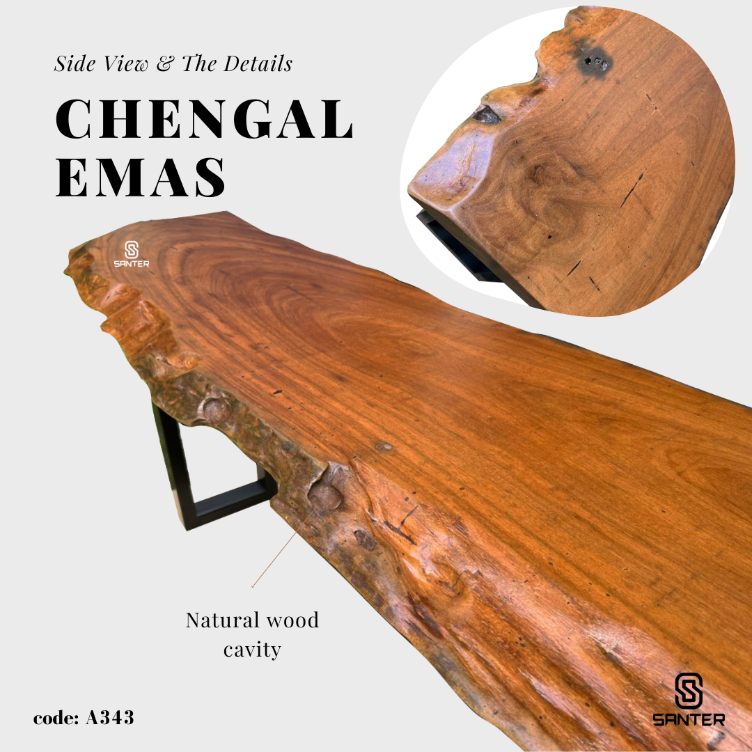A343. Chengal Emas Solid Wood Study Table / Bar Table / Console Table