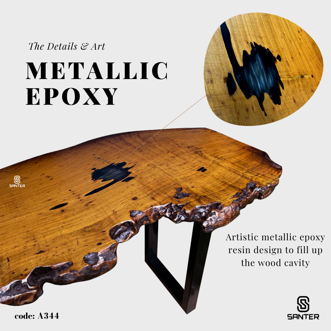 A344. Chengal Emas Solid Wood Study Table / Bar Table / Console Table