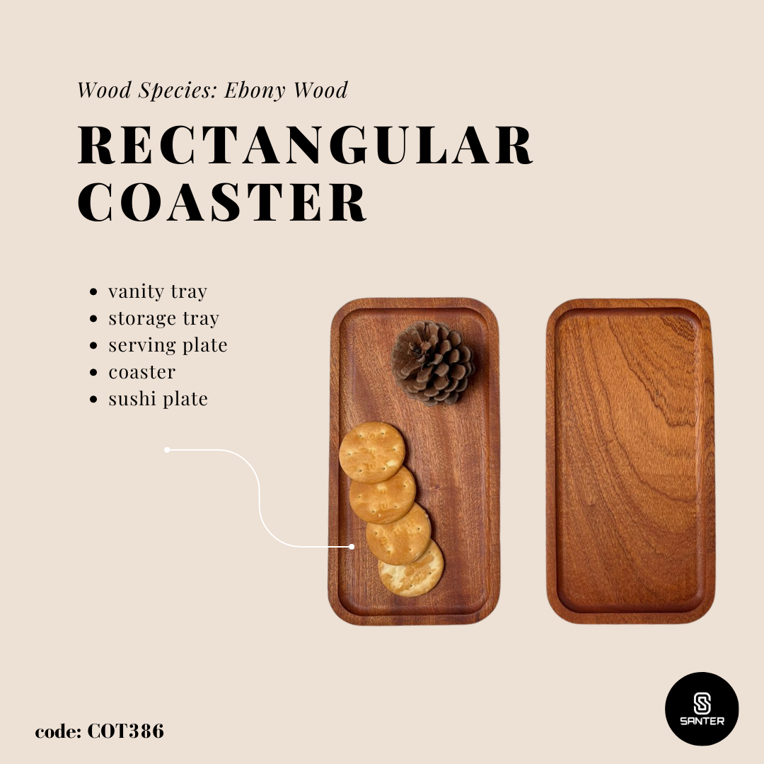 COT386. Rectangular Wooden Coaster/ Wooden Tray/ Wooden Platter