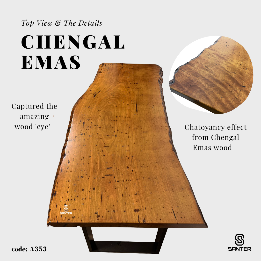 A353. Chengal Emas Solid Wood Dining Table / Office Table