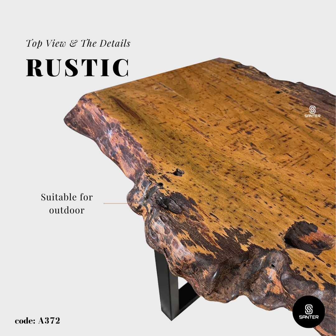 A372. Chengal Emas Solid Wood Tea Table / Outdoor Table