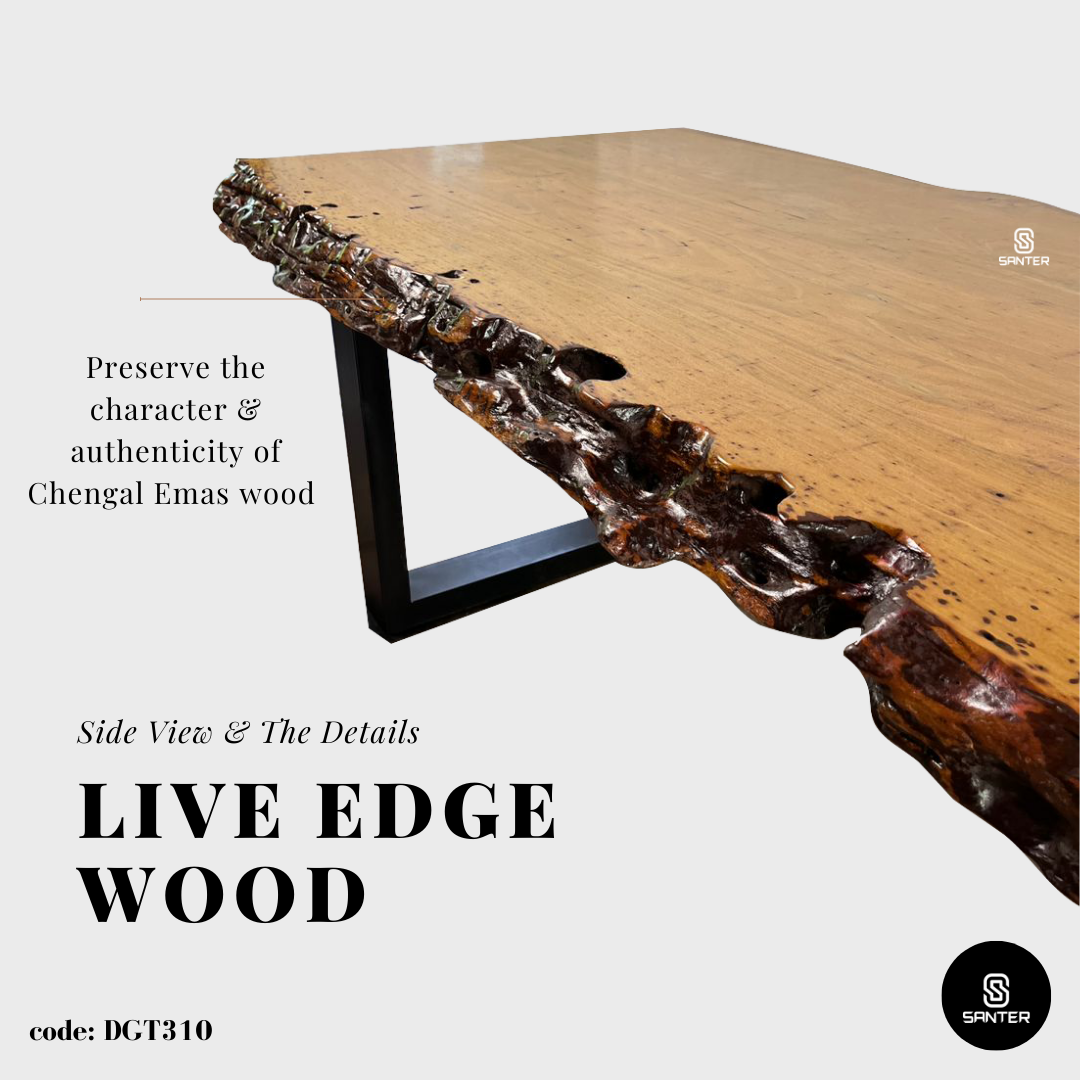 DGT310. Chengal Emas Solid Wood Dining Table / Conference Table (8 to 10 seater)