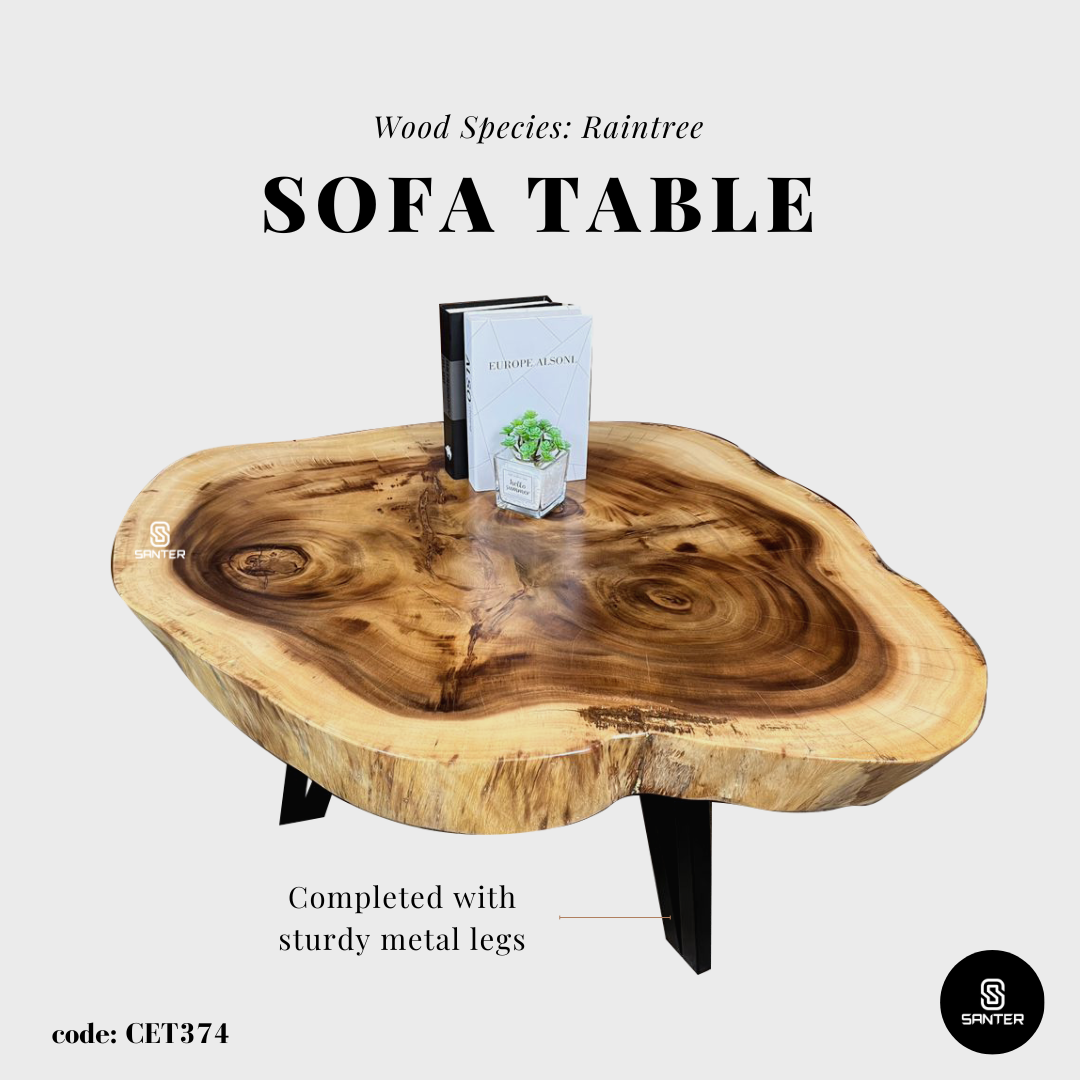 CET374. Raintree Solid Wood Coffee Table / Sofa Table