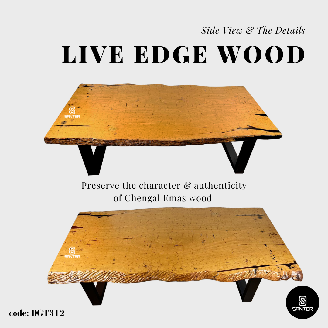 DGT312. Chengal Emas Solid Wood Dining Table/ Meeting Table (8 to 10 seater)