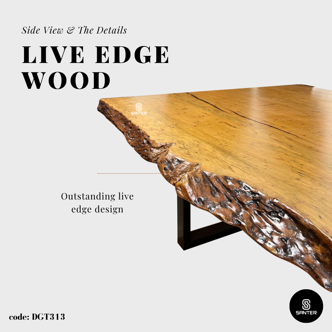 DGT313. Chengal Emas Solid Wood Dining Table/ Tea Table (6 seater)