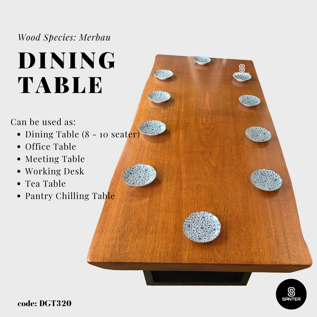 DGT320. Merbau Solid Wood Dining Table / Meeting Table / Tea Table (8 to 10 seater)