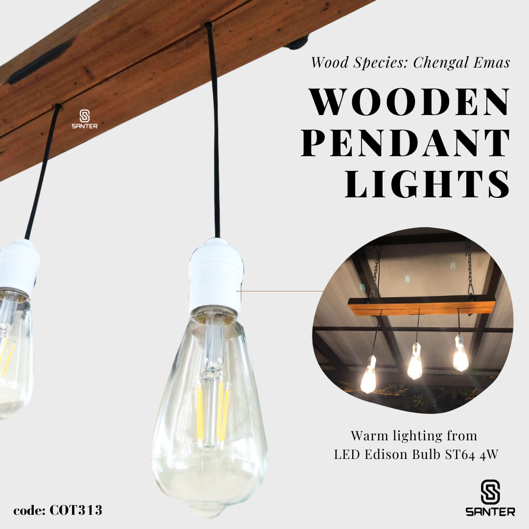 COT313. Wooden Pendant Light / Wooden Chandelier