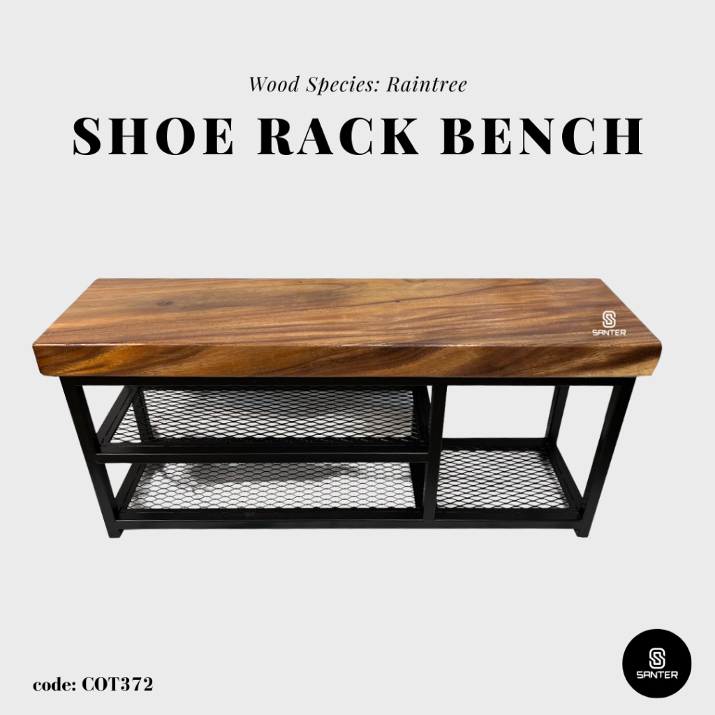 COT372. Raintree Solid Wood Shoes Rack Bench