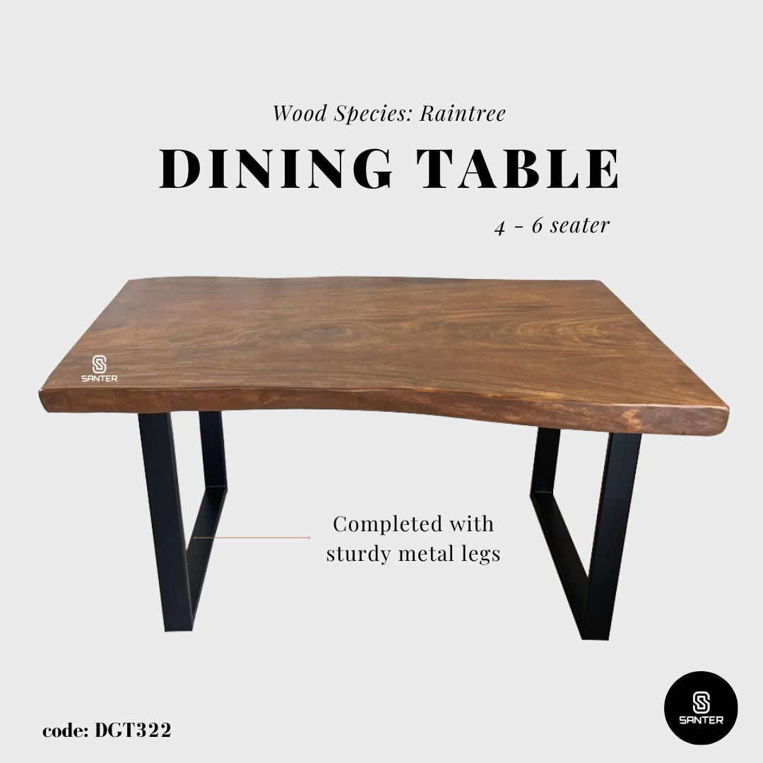DGT322. Raintree Wood Dining Table/ Tea Table (6 seater)