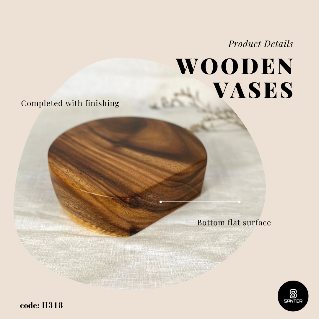 H318. Raintree Solid Wood Wooden Vases