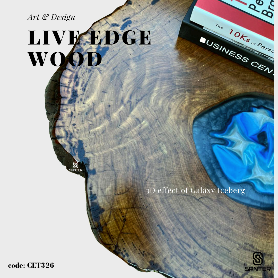 CET326. Chengal Emas Solid Wood Coffee Table / Sofa Table (Galaxy Iceberg)