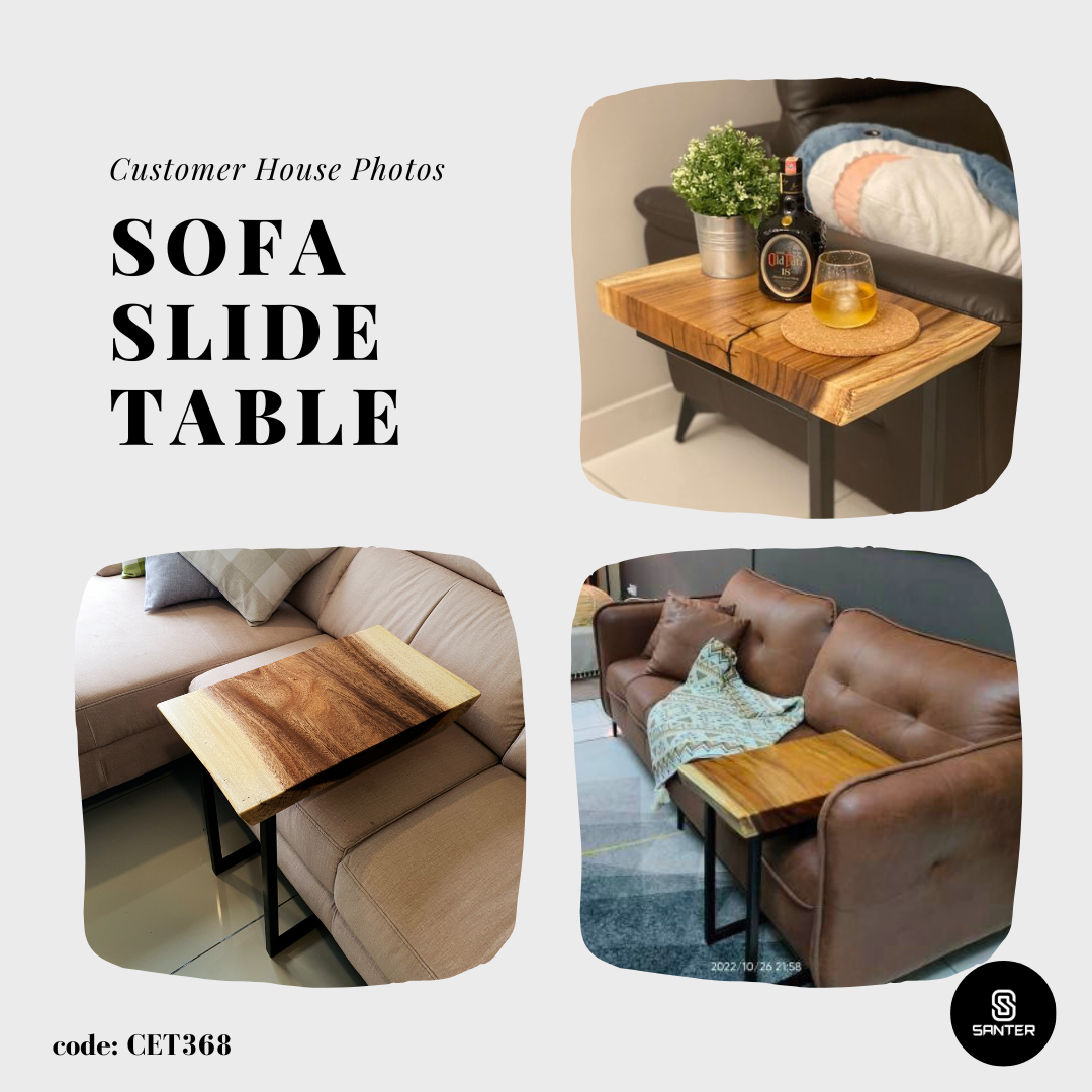 CET368. Raintree Solid Wood Sofa Sliding Table / Side Table / Coffee Table