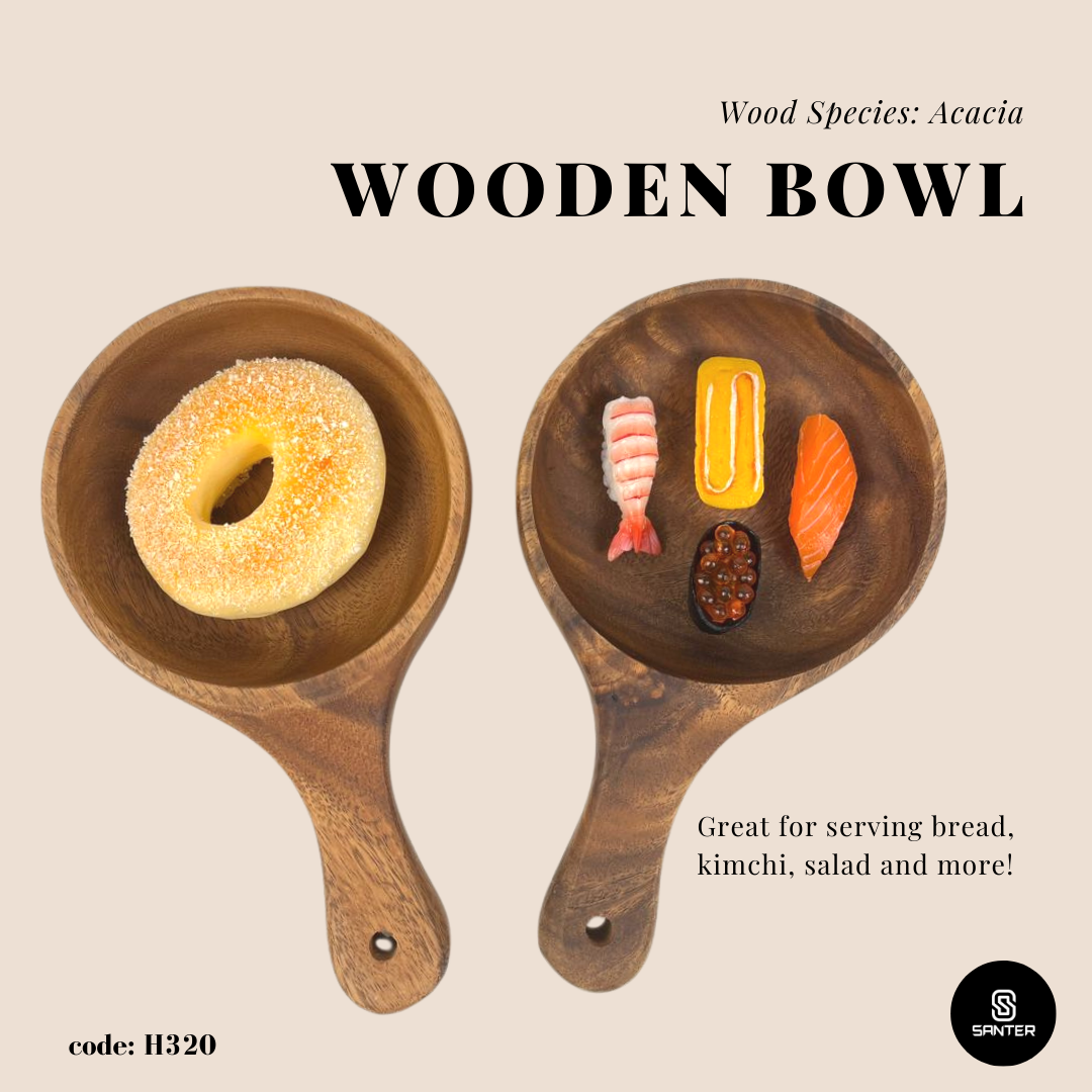 H320. Acacia Wood Kimchi Bowl/ Wooden Bowl/ Camping Bowl