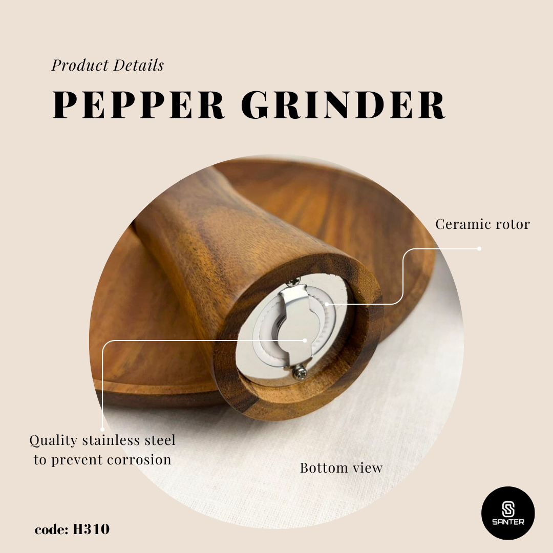 H310. Acacia Wood Cooking Salt & Pepper Grinder / Salt & Pepper Mills Shaker