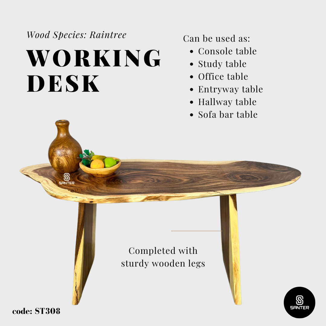 ST308. Raintree Solid Wood Study Table / Console Table / Office Table