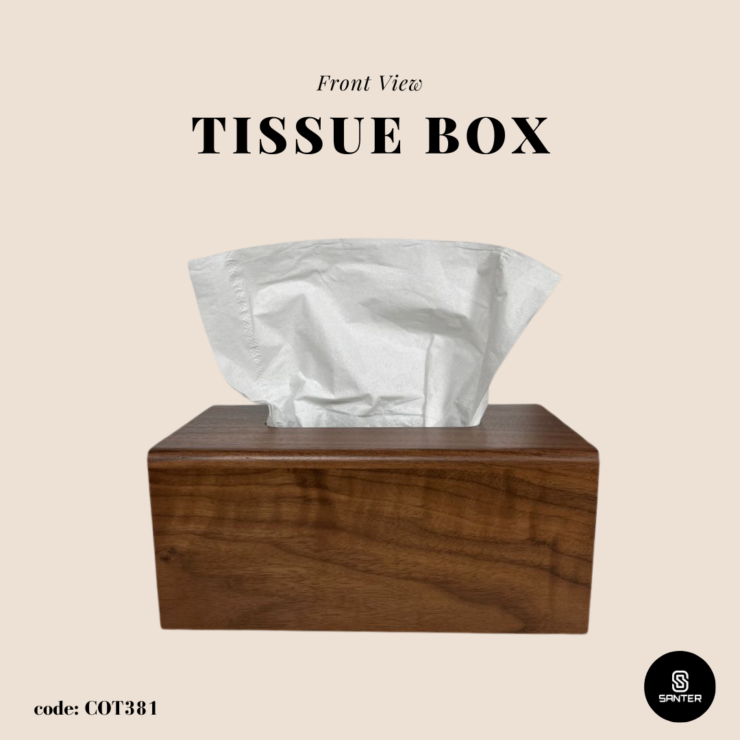 COT381. Black Walnut Solid Wood Tissue Paper Box