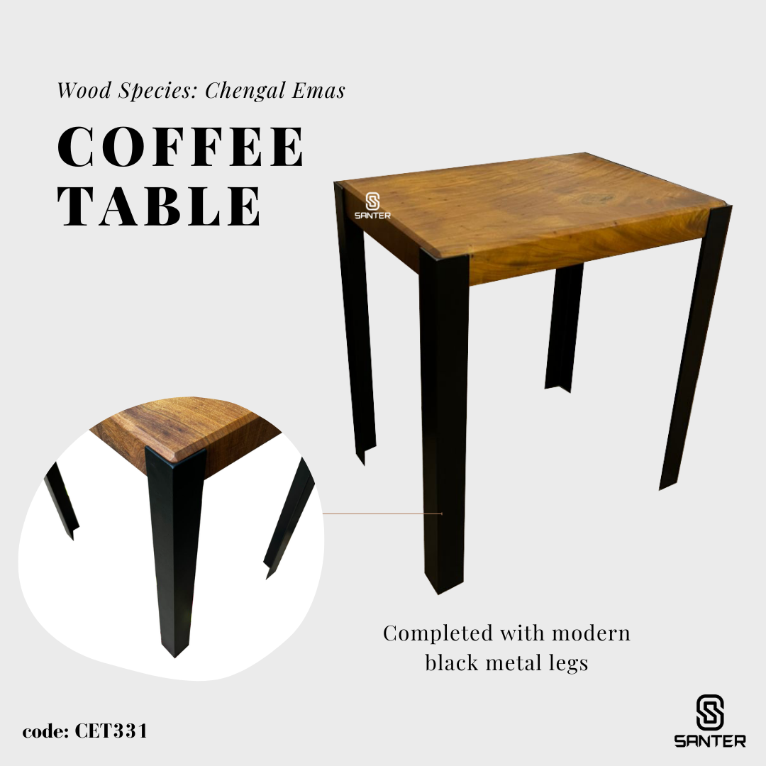 CET331. Chengal Emas Solid Wood Coffee Table / Sofa Table / Side Table