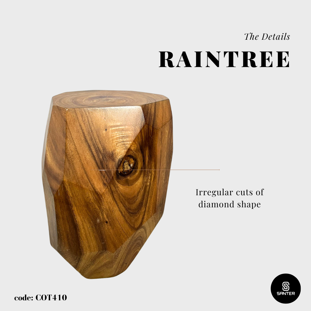 COT410. Raintree Solid Wood Wooden Stump / Artistic Stump / Wooden Pedestal