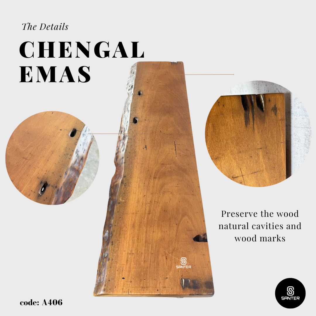 A406. Chengal Emas Solid Wood Rustic Bar Table / Console Table