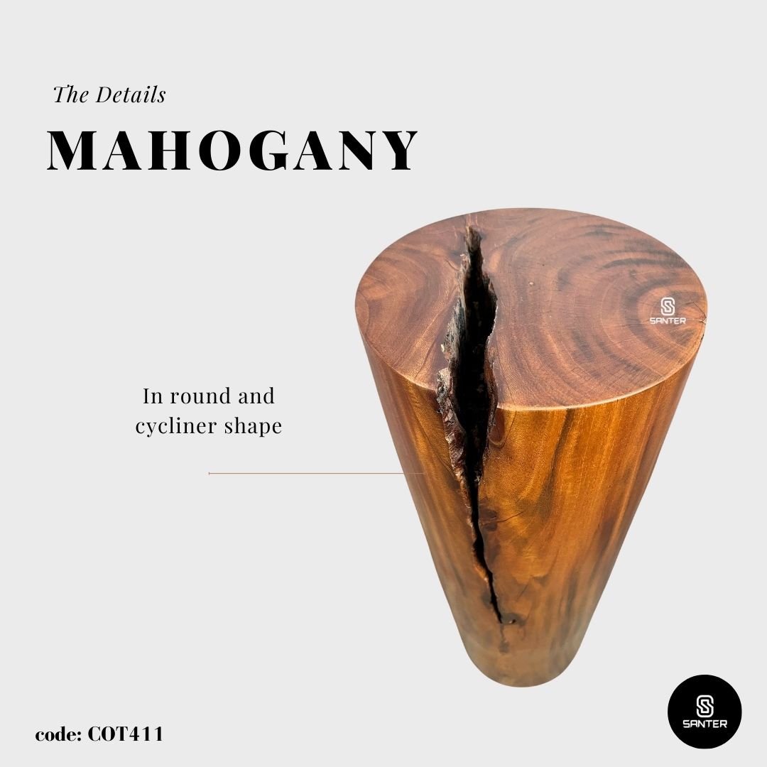 COT411. Mahogany Solid Wood Artistic Stump / Wooden Pedestal / Wooden Stump