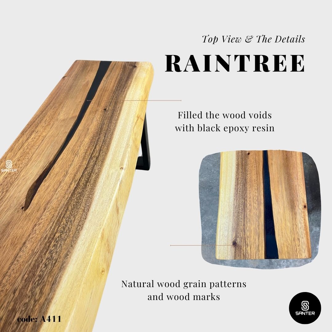 A411. Raintree Solid Wood Wooden Bench / Wooden TV Console / Artistic Bench / Shoe Bench