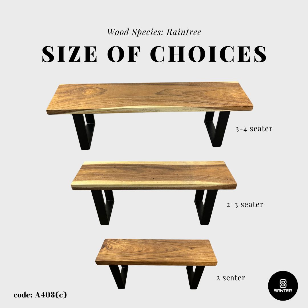 A408. Raintree Solid Wood Bench / Dining Bench / Wooden Bench / TV Console / Shoe Bench