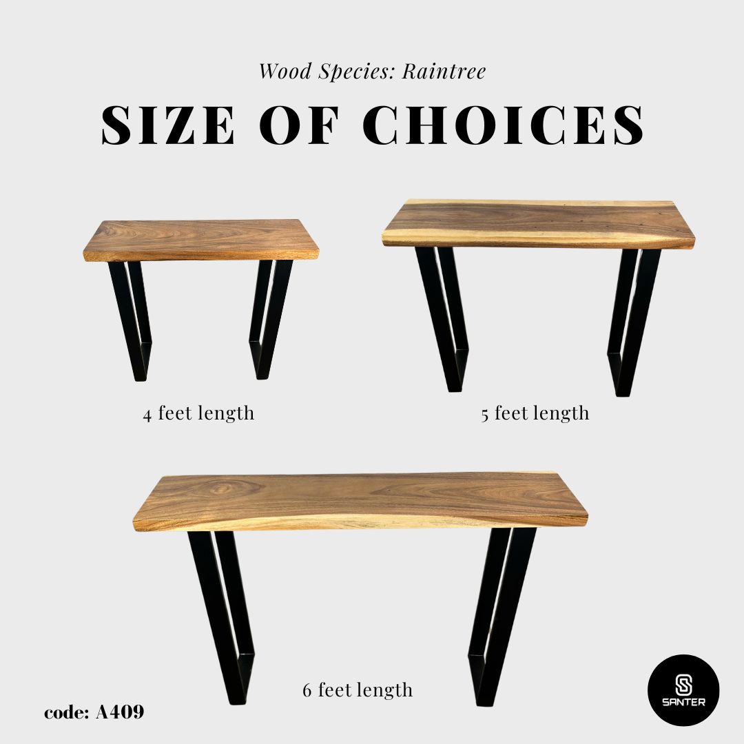 A409. Raintree Solid Wood Bar Table / Wooden Bar Table / Home Balcony Bar Table / Kitchen Island - 4ft/ 5ft/ 6ft length