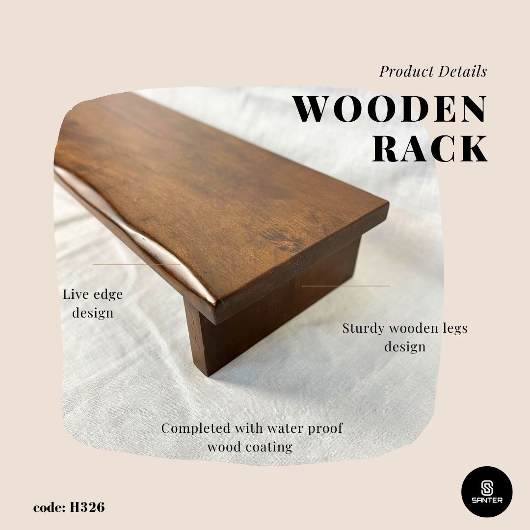 H326. Solid Rubber Wood Rack / Monitor Rack / Flower Pot Rack / Display Rack