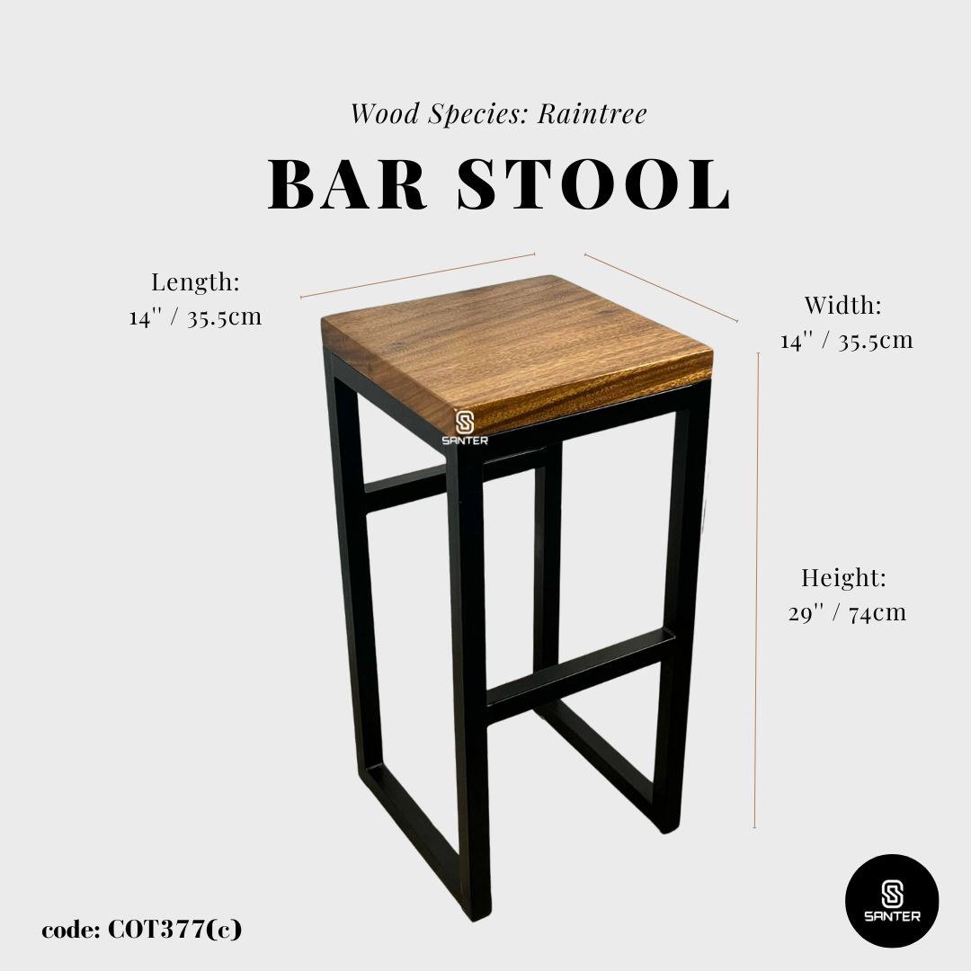 COT377. Raintree Solid Wood Stool/ Chair/ Side Table/ Wooden Pedestal/ Bar Stool/ Counter Stool/ Dining Stool