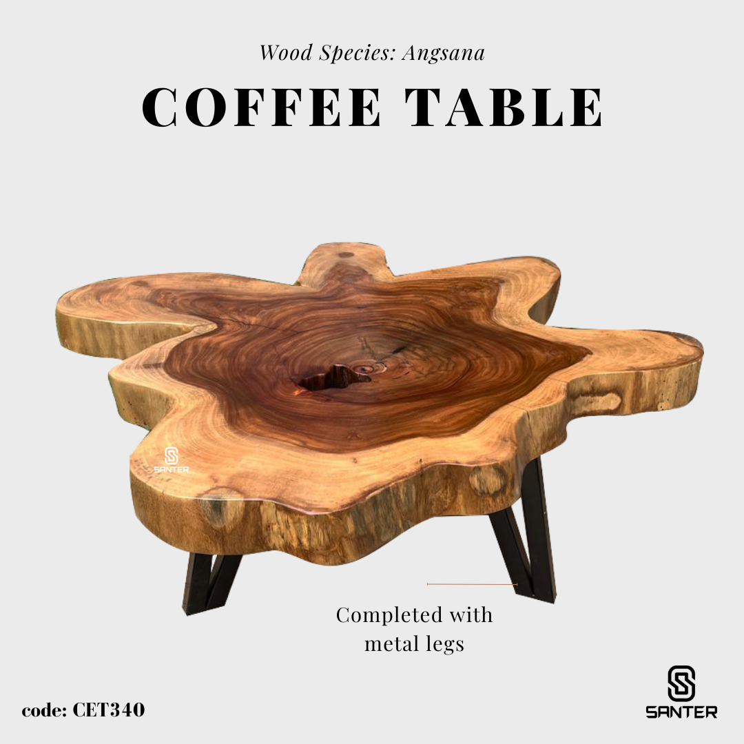 CET340. Angsana Solid Wood Coffee Table