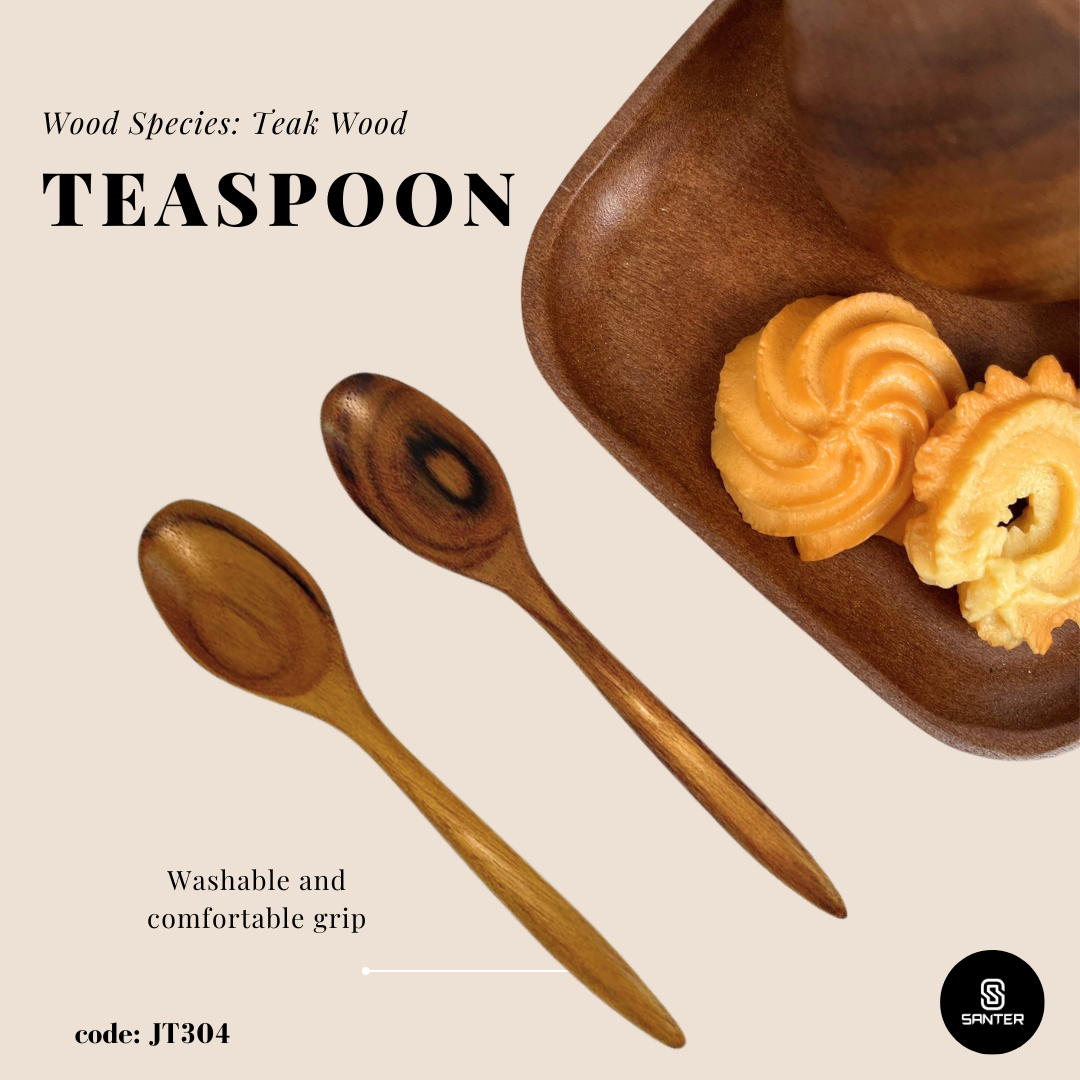 JT304. Teak Wood Teaspoon / Tiny Wooden Spoon / Coffee Spoon / Seasoning Spoon